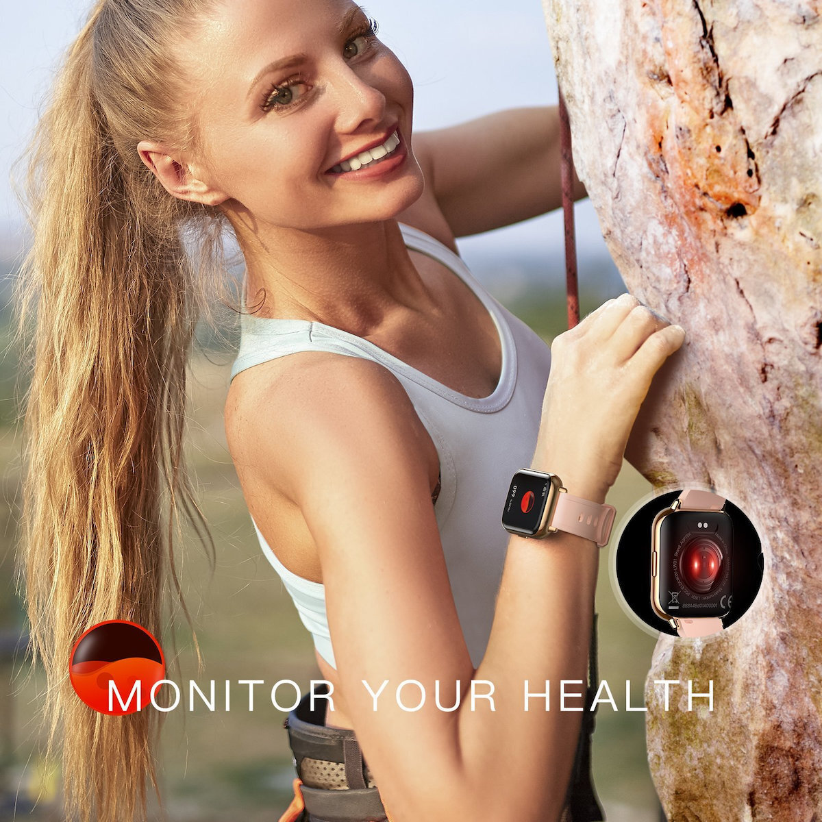 OnWear Pro Aluminium Smartwatch with Heart Rate Monitor (Gold) vue 4