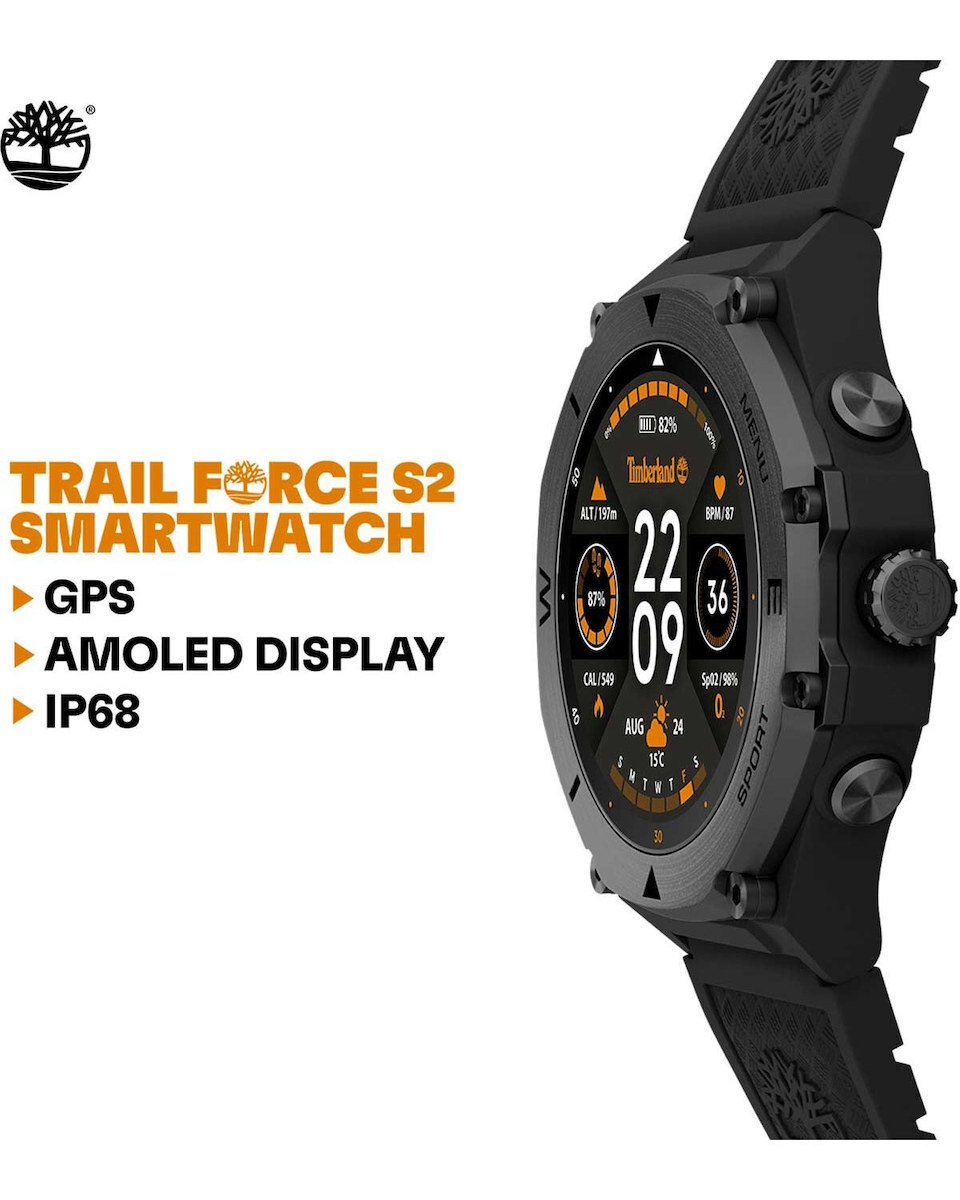 Timberland Trail Force S2 47mm Smartwatch with Heart Rate Monitor (Black) view 5