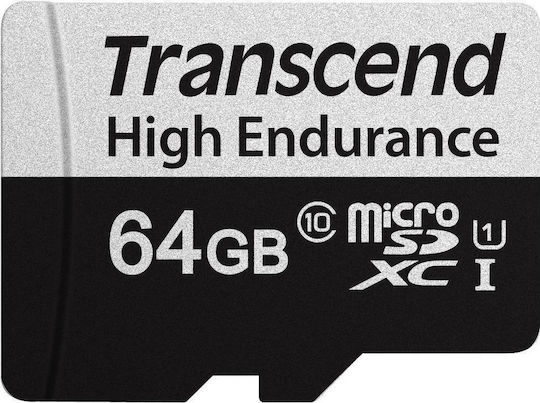 Transcend Transcend 350V microSDXC 64GB U1 UHS-I 100MB/s Memory Card with Adapter view 1