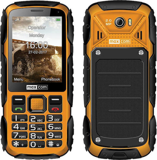 MaxCom Strong MM920 Single SIM Resistant Mobile with Buttons Orange view 1