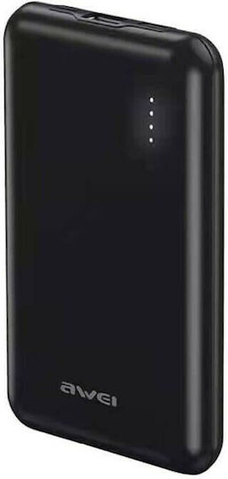 Awei P123K Power Bank 10000mAh with USB-A Port Black view 1