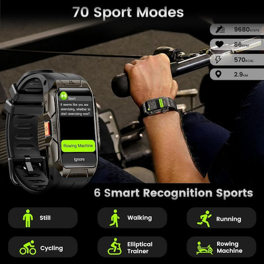 Kospet Tank X1 Titanium Smartwatch (Black) view 2