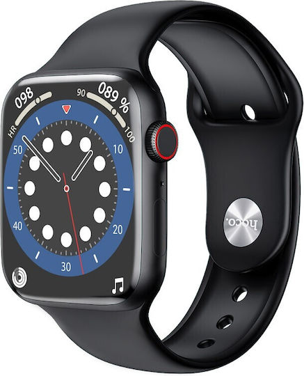 Hoco Y5 Pro Stainless Steel Waterproof Smartwatch with Heart Rate Monitor (Black)
