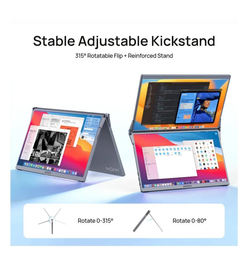 Arzopa E1 Dual HDR Monitor 15.6" FHD 1920x1080 view 5