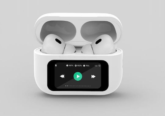 Gembird TWS-LCD-ANC-01 In-ear Bluetooth Handsfree Earphones with Charging Case White view 2