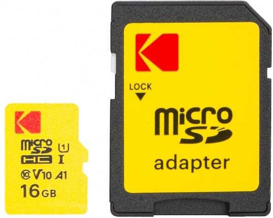 Memory Card Microsdhc Kodak Premium Performance 16gb Class 10 Uhs-1 U1 Adapter Ekmsdm16ghc10j6 view 2