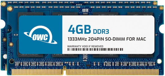 OWC DDR3 8GB RAM with 2x4GB Modules and Speed 1333 for Laptop OWC1333DDR3S08S vue 2