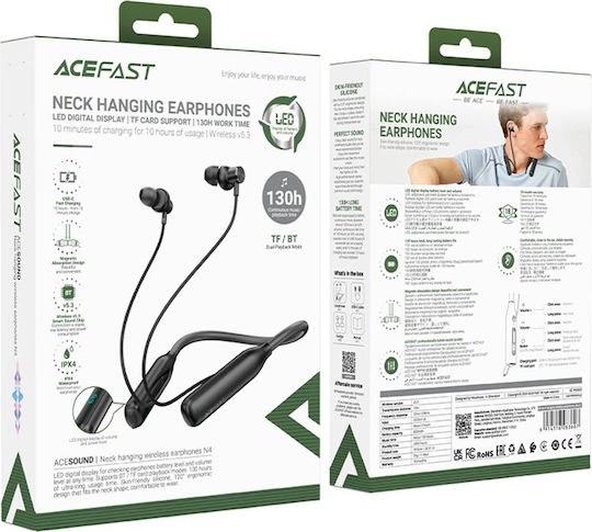 Acefast N4 In-ear Bluetooth Handsfree Earphones with Sweat Resistance Black view 3