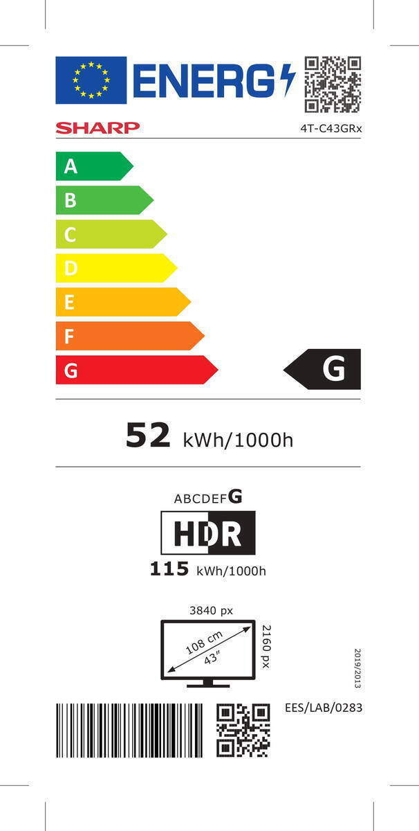 Sharp Smart TV 43" 4K UHD QLED 43GR8265E HDR (2024) view 3
