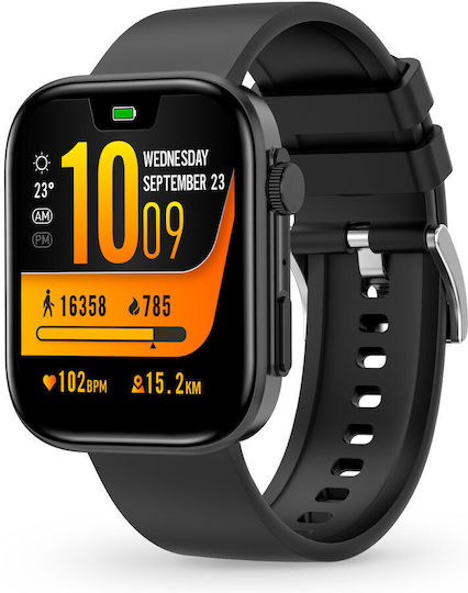 Contact Smartwatch with Heart Rate Monitor (Black) vue 2