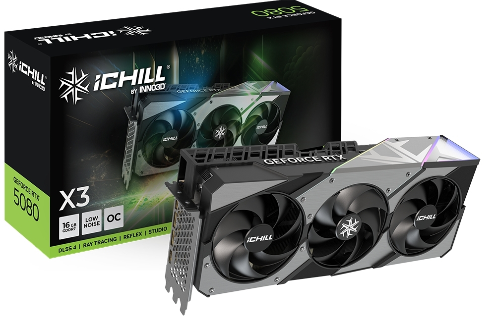 Inno 3D GeForce RTX 5080 16GB GDDR7 IChill X3 Graphics Card C50803-16D7X-176069H