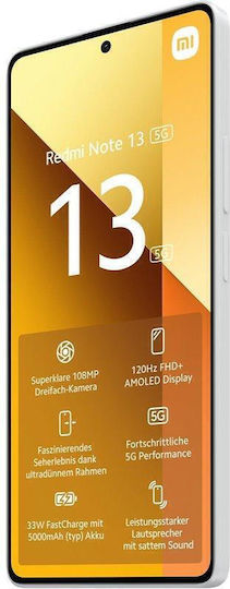 Xiaomi Redmi Note 13 NFC 5G Dual SIM (8GB/256GB) Arctic White view 5