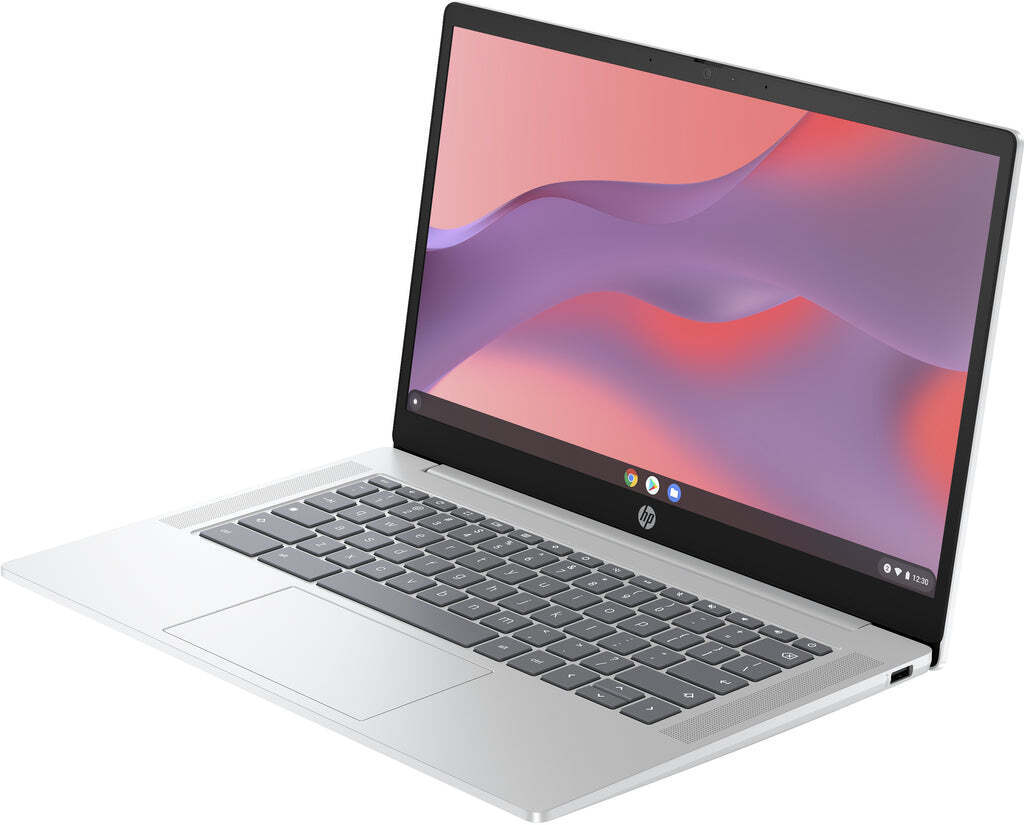 HP 14a-nf0131wm 14" 120Hz (Celeron Dual Core-N200/4GB/128GB SSD/Chrome OS) Glacier Silver (US Keyboard) view 3