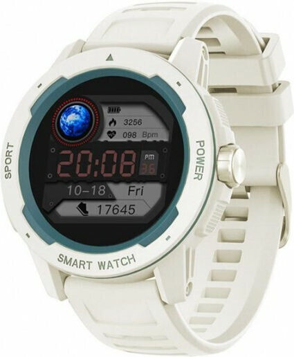 North Edge Mars 2 45mm Smartwatch with Heart Rate Monitor (White)