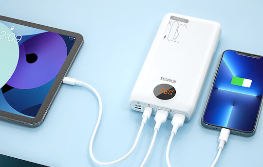 Romoss SW20S Pro Power Bank 20000mAh 30W with 2 USB-A Ports and USB-C Port Quick Charge 4.0 White vue 5