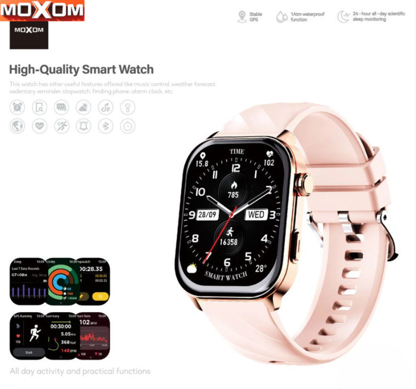Moxom Mx-wh25 Smartwatch 2.01” Calls GPS 100+ Sport Modes Waterproof 10m & Health Tracker Pink view 6