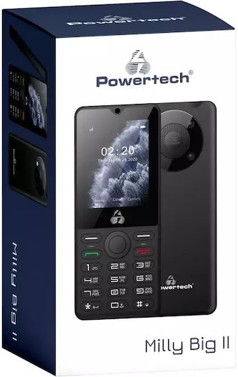 Powertech Milly Big II Dual SIM Mobile with Buttons Black view 3
