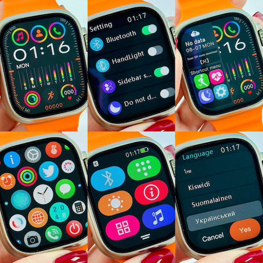 XO BK9 Ultra Smartwatch with Heart Rate Monitor (Orange) view 4