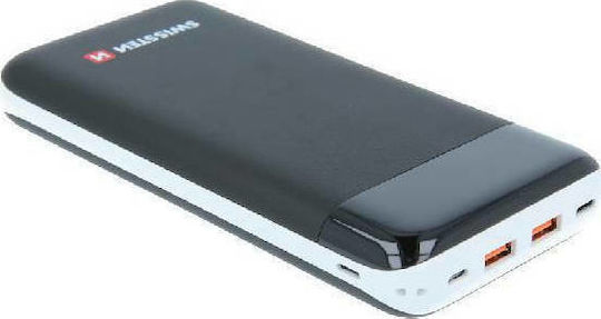 Swissten Black Core Power Bank 30000mAh 18W with USB-A Port and USB-C Port Quick Charge 3.0 Black view 4