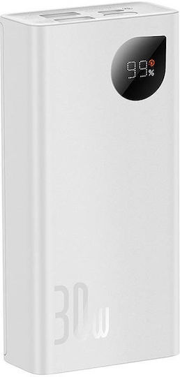 Baseus Adaman2 Power Bank 10000mAh 30W with 2 USB-A Ports and USB-C Port Power Delivery White view 8