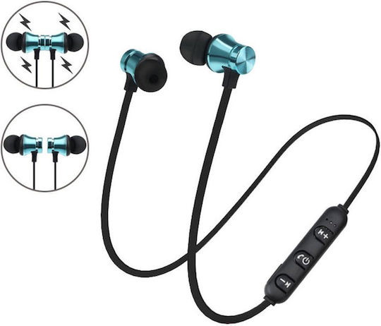Sports Magnetic In-ear Bluetooth Handsfree Earphones Blue