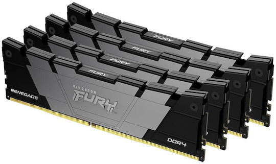 Kingston Fury Renegade DDR4 32GB Memory RAM with 4x8GB Modules and Speed 3600 for Desktop KF436C16RB2K4/32