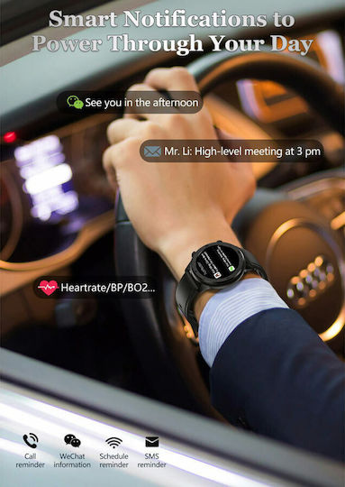 FL-SRCL 47mm Smartwatch with Heart Rate Monitor (Black) vue 4