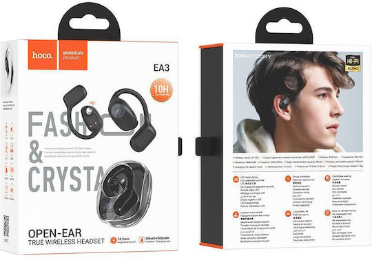 Hoco EA3 Talent Open Ear Bluetooth Handsfree Earphones with Charging Case Black view 4