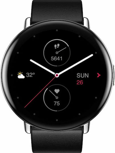 Zepp E Circle Stainless Steel Waterproof Smartwatch with Heart Rate Monitor (Onyx Black) view 2