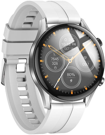 Hoco Y7 Smartwatch with Heart Rate Monitor (Silver) view 1