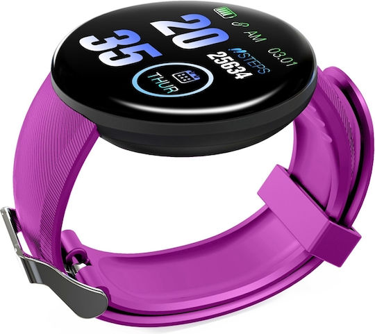 D18 Smartwatch with Heart Rate Monitor (Purple) view 3