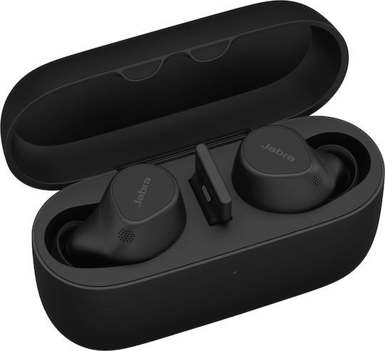 Jabra Evolve2 USB-A UC - Wireless Charging Pad In-ear Bluetooth Handsfree Earphones with Charging Case Black view 1