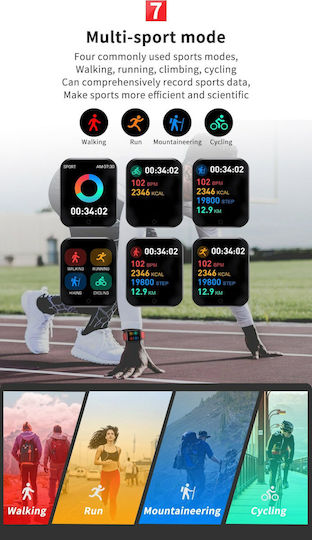 T96 Smartwatch with Heart Rate Monitor (Black) vue 8
