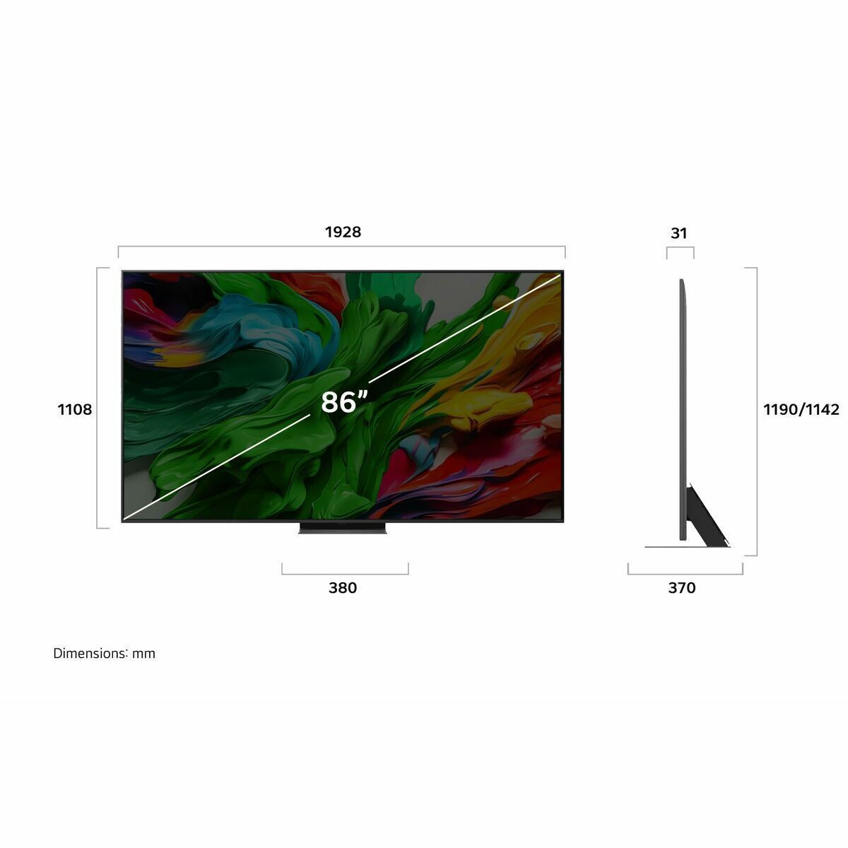 LG Smart Television 86" 4K UHD Mini LED evo AI QNED86 HDR (2025) view 7