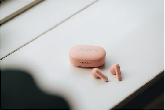 Urbanista Copenhagen Earbud Bluetooth Handsfree Earphones with Sweat Resistance and Charging Case Dusty Pink vue 3