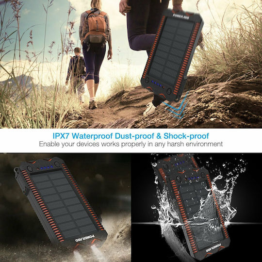 Poweradd Apollo 2 Solar Power Bank 12000mAh 18W with 2 USB-A Ports Black view 8