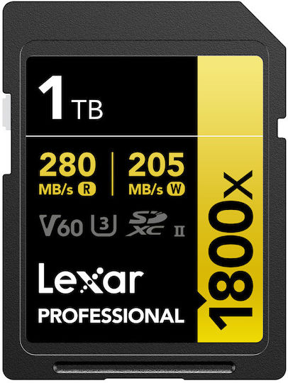 Lexar Professional 1800x Memory Card 1TB SDXC UHS-II U3 view 1
