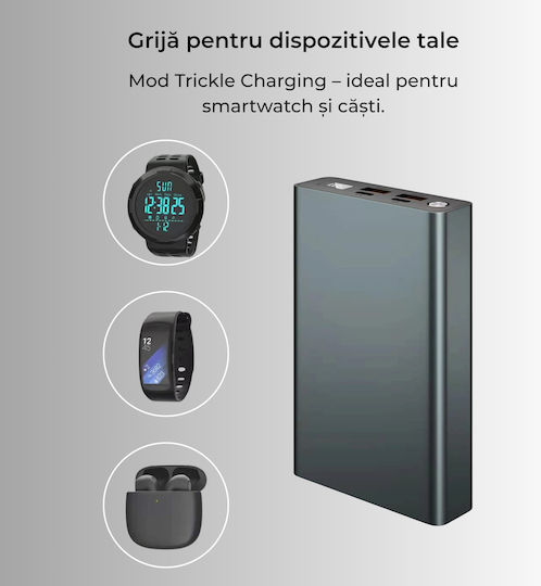Voltres Power Bank 20000mAh 100W with 2 USB-A Ports and 2 USB-C Ports Silver view 5
