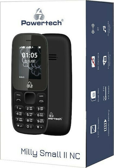 Powertech Milly Small II NC PTM-28 Dual SIM Mobile with Buttons Black vista 2
