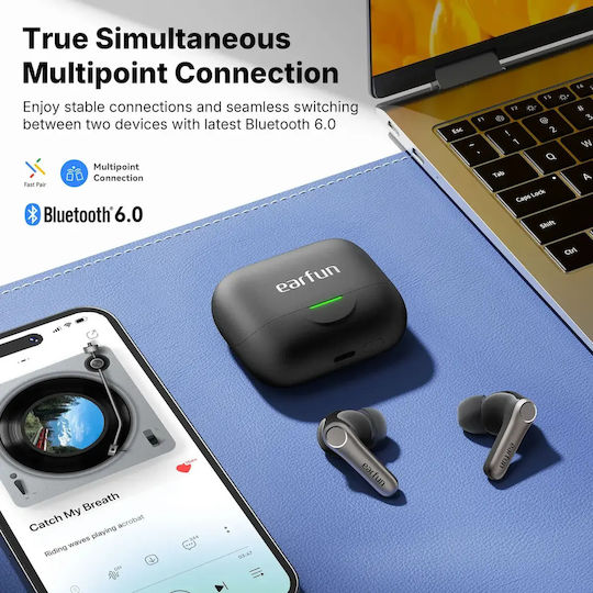 Earfun Air Pro 4+ In-ear Bluetooth Handsfree Earphones with Sweat Resistance and Charging Case Black view 8