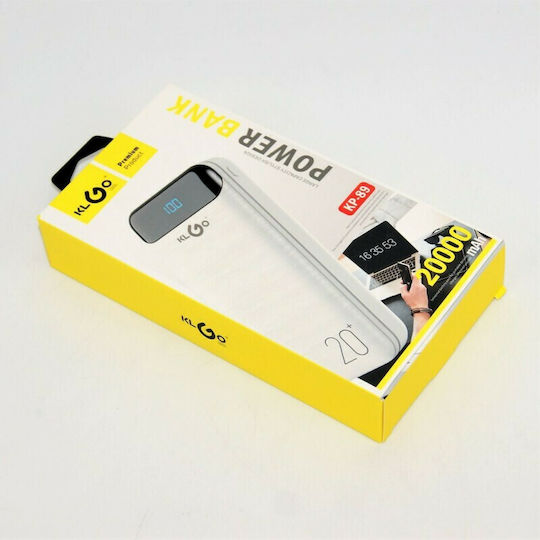 KLGO KP-89 Power Bank 20000mAh with USB-A Port White vue 4