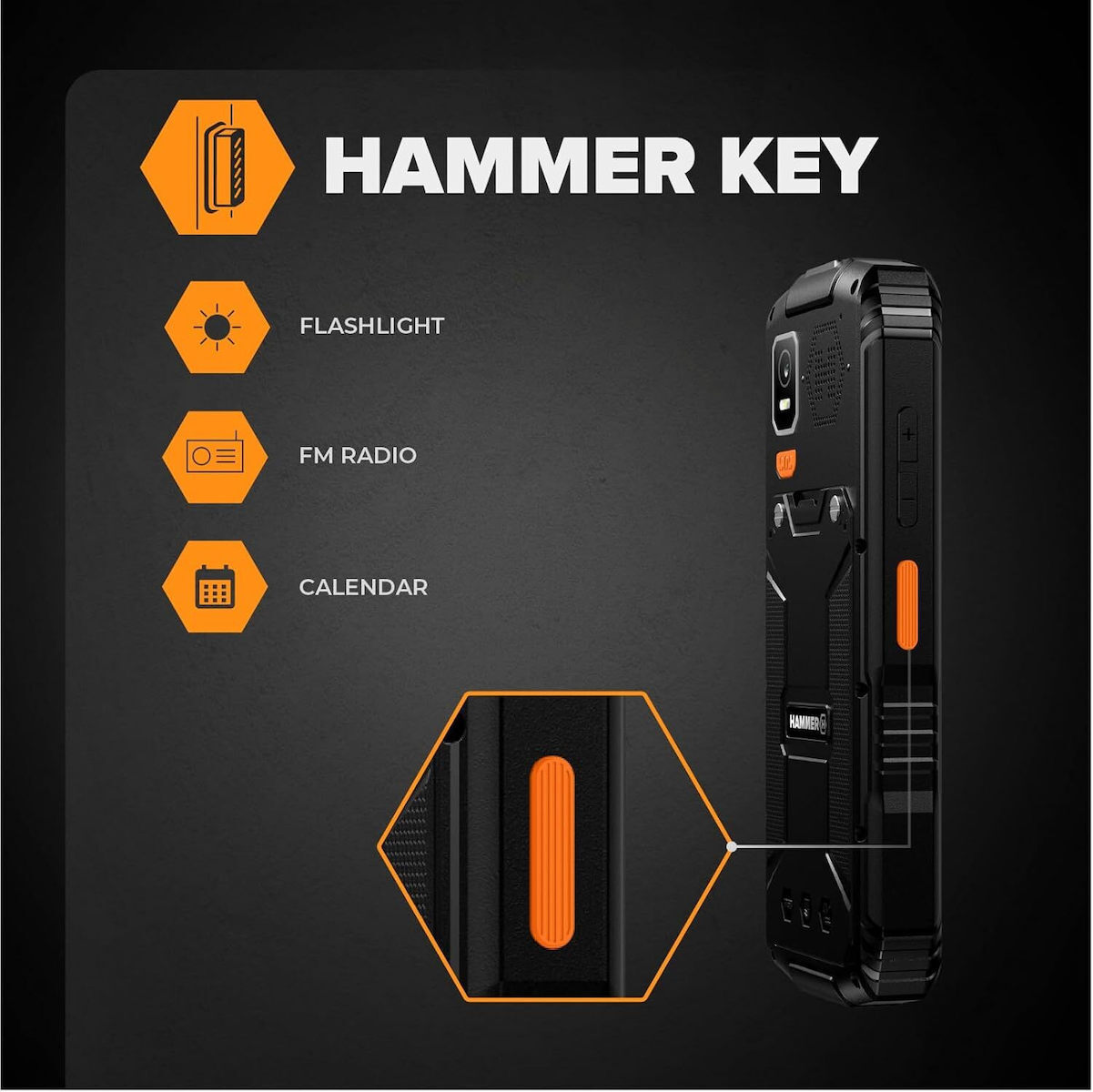 Hammer Horizon LTE Dual SIM Resistant Mobile Black view 7