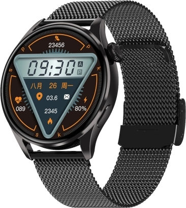 Q3 Max 1.36 Inch Color Screen Smart Watch Steel Strap Support Heart Rate Monitoring Blood Pressure Monitoring Black view 1