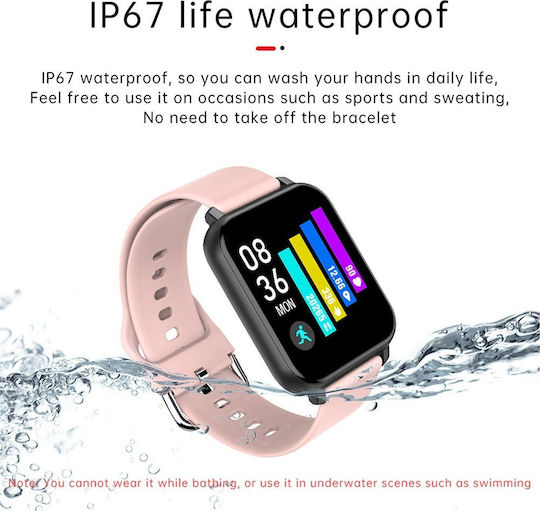 T82 Smartwatch with Heart Rate Monitor (Pink) view 3