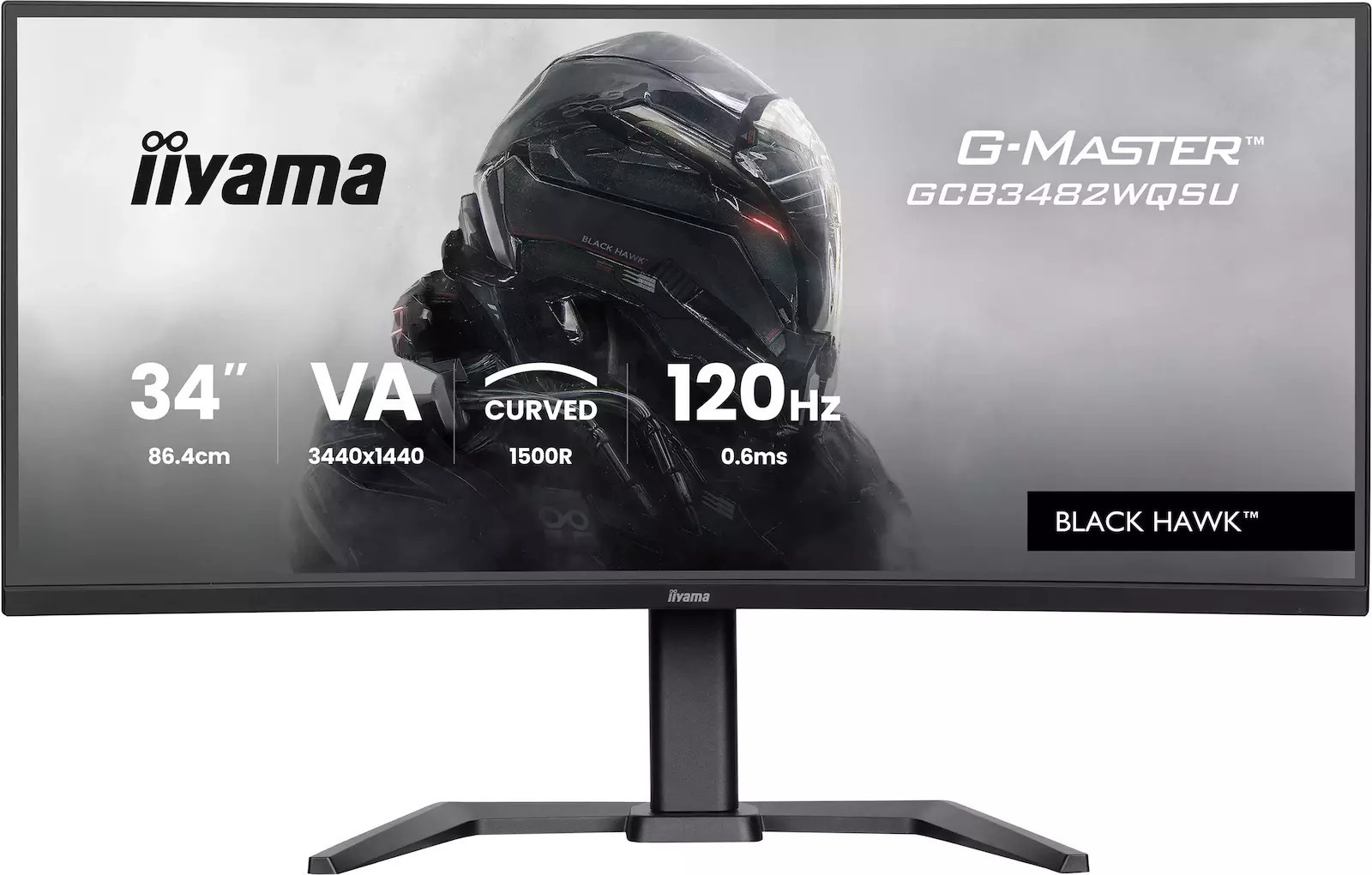 Iiyama GCB3482WQSU-B1 VA HDR Curved Gaming Monitor 34" QHD 3440x1440 view 1