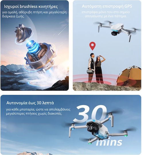 Drayven S-X1 Drone 5G with 4K Camera and Controller White view 5