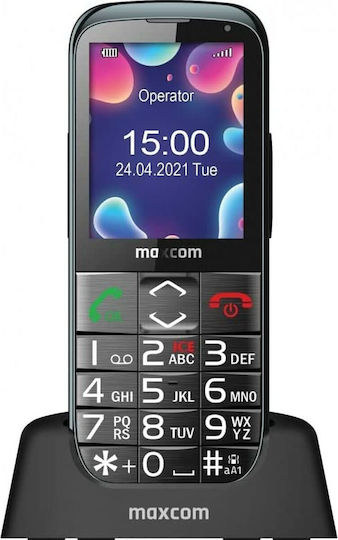 MaxCom MM724 Dual SIM (64MB/125MB) Mobile with Large Buttons (German Menu German Menu) Black view 1