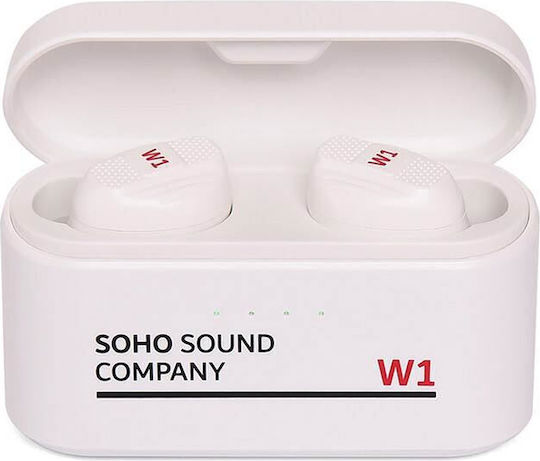 Soho W1 In-ear Bluetooth Handsfree Earphones with Charging Case White view 3