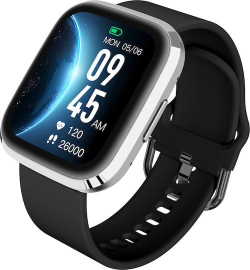 Garett GRC STYLE Smartwatch with Heart Rate Monitor (Silver and Black) view 2