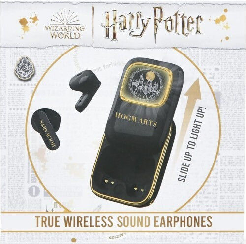 OTL Harry Potter Hogwarts Slide In-ear Bluetooth Handsfree Earphones with Charging Case Black vista 3